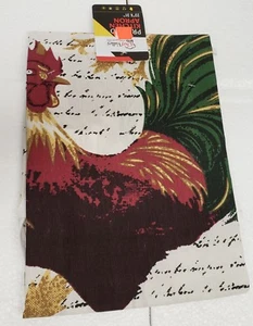 Fabric Kitchen Apron with pocket, (23"x31") ROOSTER & LEAVES, 100% Cotton by CV - Picture 1 of 7