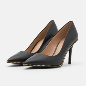 Coach Waverly schwarze Lederpumps mit Perlenbesatz Größe 7 1/2 brandneu - Bild 1 von 6