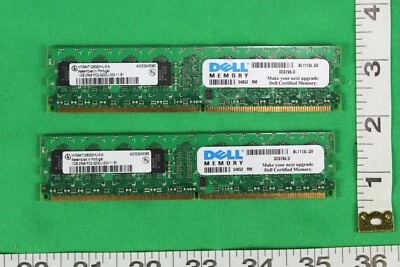 USADO, DELL 2 X 1GB PC2-3200U, 240 PINES, SDRAM, 2GB TOTAL, HYS64T128020HU-5-A Foto 1 de 4