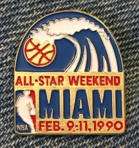 Pin de fin de semana All Star de la NBA 1990 ~ Miami, FL ~ hogar del Miami Heat por CP & D - Imagen 1 de 1