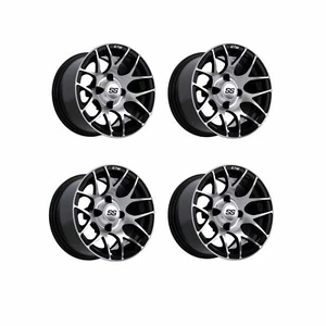 Set of 4 Golf Cart GTW Pursuit 12 inch Machined and Black Wheel With 3:4 Offset - Picture 1 of 4