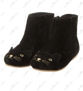 Gymboree sz 4 Toddler Girl Velvety black kitty cat boots New Right Meow - Picture 1 of 7