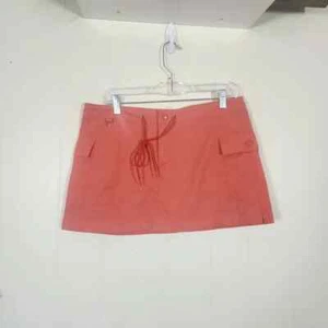 Vintage 90s y2k Jag Salmon Pink Cargo Skirt Size Medium Drawstring Waist Pockets - Picture 1 of 15