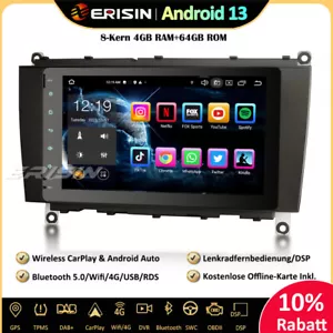 8" 64GB Android 13 Autoradio GPS Navi DAB Mercedes Benz CLK-Class W209 C209 A209 - Bild 1 von 19