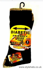 Calze Diabetici da Lavoro 3 Paia Uomo Soft Top Resistenti TAGLIA 6-11 SALDI - Foto 1 di 3