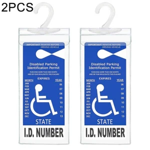 Handicap Placard Holder Disabled Parking Permit Protector Mirror Tag Sleeve Hang - Picture 1 of 15