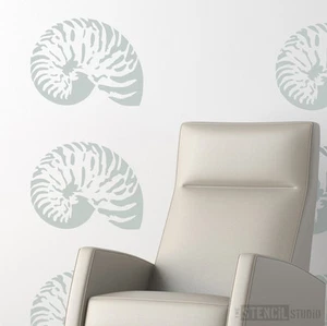 Nautilus stencil conchiglia, stencil conchiglie per pareti, stencil riutilizzabili fai da te10289 - Foto 1 di 1