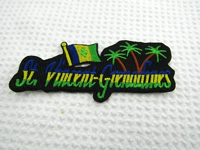 St. Vincent-Grenadines/Flag/Tree Embroidered Patch 4.75"x2.25" iron-on - Image 1 of 3