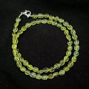 5-6 mm Natürlicher Grüner Peridot Glatt Oval Form Edelstein Perlen Damen Halskette 24 Zoll - Bild 1 von 10