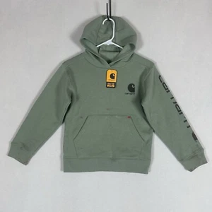 Carhartt NEW Long Sleeve Sweatshirt Boys Small Green Paint Splatter Kids L/S NWT - Picture 1 of 10