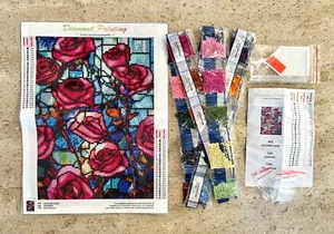 Kit de pintura para adultos Diamond Art 5D vitrales rosas 13,3 x 9,5 NUEVO paquete sellado - Imagen 1 de 3
