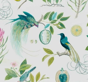 SANDERSON CURTAIN FABRIC DESIGN Paradesia 3.65 METRE BOTANICAL GREEN 100% COTTON - Picture 1 of 10