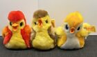 Lot Of 3 Steiff  4” Cosy Chicks 5563/10, 5564/10, 5567/10 Germany W/ Yellow Tag
