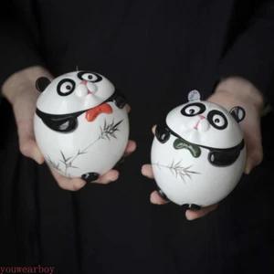 Hand-painted Panda Tea Jar Tea Box Storage Tank Containers Tea Collection - Picture 1 of 6