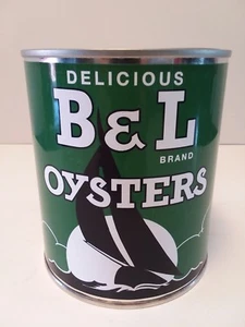 B & L BRAND OYSTERS VINTAGE 1 QT. CAN ( RE-POP COLLECTIBLE ) - Picture 1 of 8