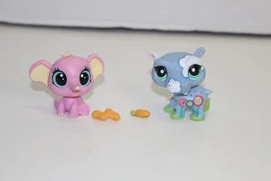 Authentic Littlest Pet Shop LPS #1850 Hippo Clouds & Pinky Probo Elephant #256 - Picture 1 of 5