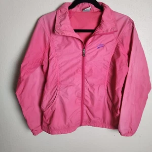 Girls NIKE Jacket Large Pink Lined Puffer Nylon Jacket  - Picture 1 of 12