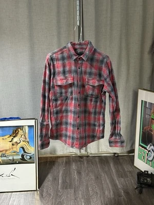 Franela huf vintage pequeña sombra roja a cuadros Foto 1 de 3