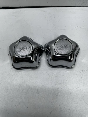Ford Ranger Explorer Crown OEM Center Rim Hub Wheel Cap Lug Cover Chrome S3 2pk - Image 1 of 4
