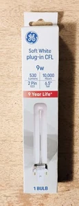 GE Soft White Plug-In 2 Pin CFL, 9 Watts, 530 Lumens, 6.5 in", G23 Base F9BX/827 - Picture 1 of 2