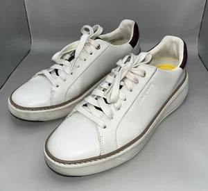 Cole Haan Grand Series Leather White Tennis Shoes Size 7.5B W28624 - Picture 1 of 11