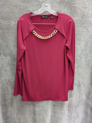 Blusa para mujer Susan Graver Occasions pequeña tejida líquida sofisticada Foto 1 de 4