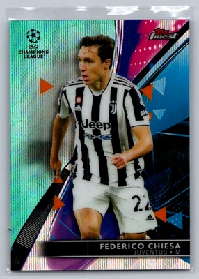 2021-22 Topps Finest UCL Aqua Wave Refractor /75 Federico Chiesa #33 - Image 1 of 2
