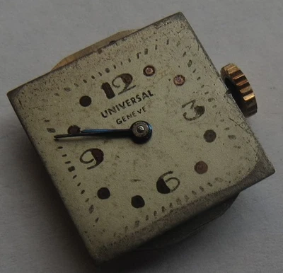 Universal Geneve lady wristwatch movement & dial load manual run - Image 1 of 4