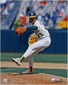 Dennis Eckersley Oakland Athletics Signed Pitching Photo w/Career Inscs - LE 10 - Picture 1 of 1