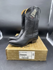Nocona Vintage schwarz Hirsch gegerbt 3 Zehe Herren Western Cowboystiefel #1750127305 10 EE - Bild 1 von 9