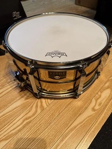 TAMA Brass Snare Drum 14x6 inch Used Repaired Vintage Brass Shell - Picture 1 of 5