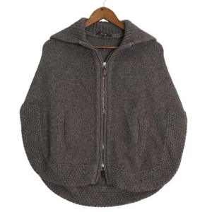 GUCCI Knit Sweater Cape Camel Material Zip Closure with Collar Size S Italy  - Picture 1 of 7