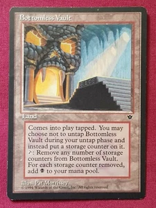 Magic The Gathering FALLEN EMPIRES BOTTOMLESS VAULT land card MTG - Picture 1 of 2