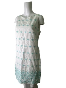 GEORGE Dress Size Small 10 White Cotton Floral Tunic Summer Womens NEW RRP £16 - Picture 1 of 13