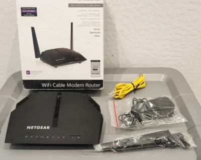 Netgear Wifi Cable Modem Router AC1200 340 Mbps ~Built-in DOCSIS 3.0 Cable Modem - Image 1 of 4