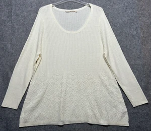 Soft Surroundings Sweater Womens 3X Ivory Knit Delicate Romantic Tunic Soft Cozy - Picture 1 of 15