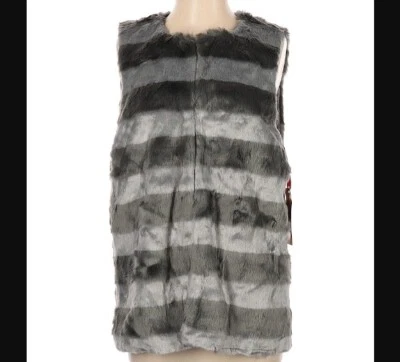 Ruby Rd. Shimmer & Shine Striped Faux Fur Vest - Image 1 of 2