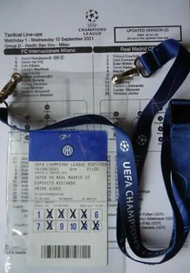 TICKET Pass Press Media & Line-ups UEFA CL 15/9/2021 Inter - Real Madrid - Picture 1 of 1