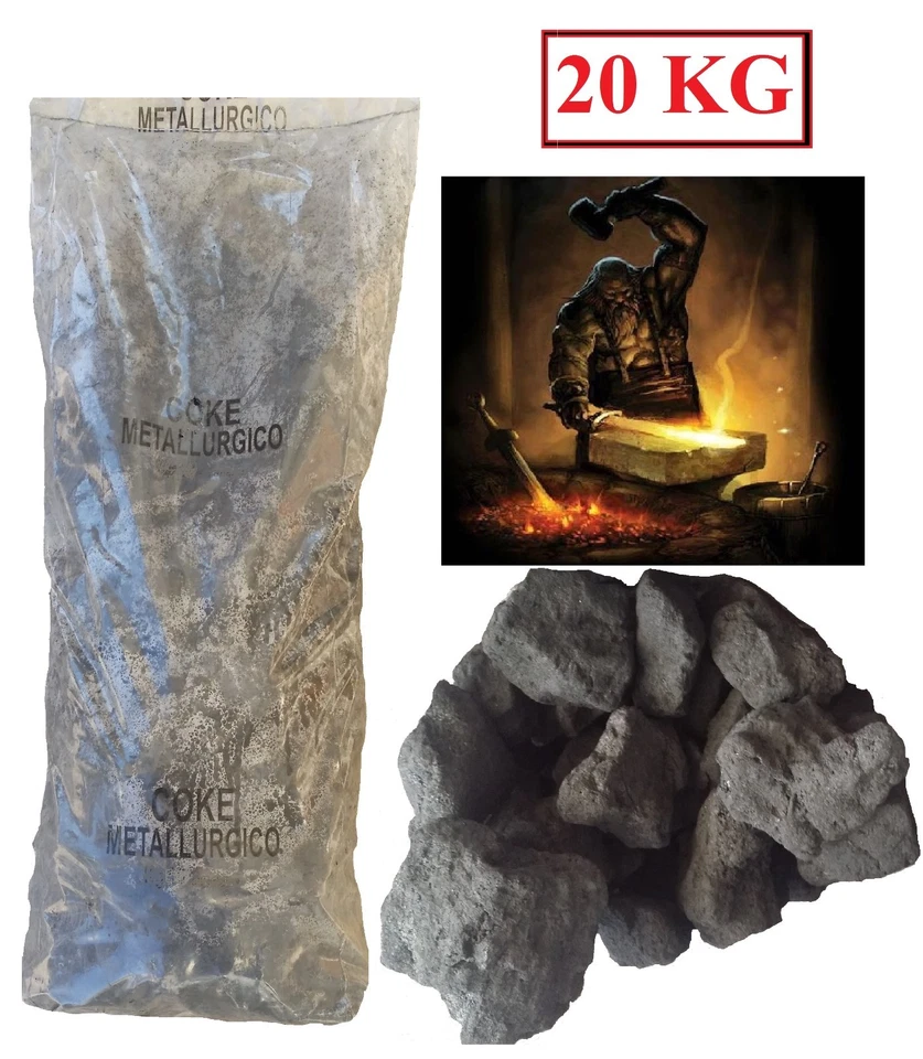 CARBONE COKE KG.20 PER FORGIA E STUFE TRADIZIONALI pzz.20-40 mm OFFERTA  PRO.!! - Immagine 1 di 1