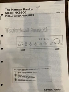 Manual de servicio HARMAN KARDON HK6500 HK 6500 *ORIGINAL* LIBRO O PDF ENVÍO GRATUITO - Imagen 1 de 1