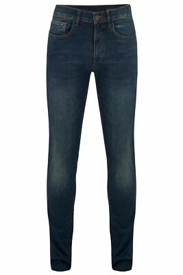 Mens Indigo Stretch Cotton Denim Pants Blue Skinny Fit Jeans