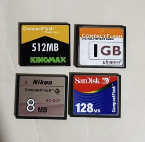 4 STCK. Kompakte Flash-Karten 8MB 128MB 512MB 1GB. In großen Mengen verkauft - Bild 1 von 4