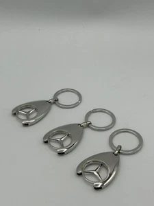 3x Mercedes-Benz Schlüsselanhänger silber mit Einkaufschip B66956285 *NEU* - Bild 1 von 5