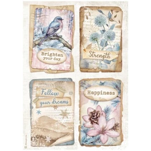 PAPEL ARROZ STAMPERIA A4 - GOTAS DE ROCÍO - 4 x TARJETAS - Decoupage - Imagen 1 de 1