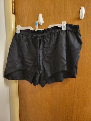 Isabel Maternity Womens XXL Black Tie Front Pull On Shorts With Pockets  New Nwt - Image 1 of 4