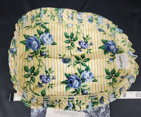 Longaberger Fabric Liner For Address Book Basket ROSE TRELLIS Pattern Rectangle Cover