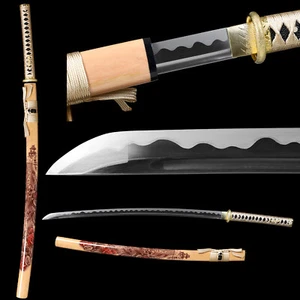 1095 CARBON STEEL BLADE JAPANESE SAMURAI SWORD KATANA RAZOR SHARP FULL TANG - Picture 1 of 14
