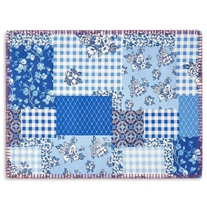 Pioneer Woman Heritage Patchwork Placemat 1-Pc Kitchen Blue Reversible Red Check - Picture 1 of 5