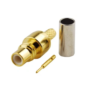 10x złącze żeńskie (męskie pin) SMC zaciskane LMR100 RG316 RG174 RG178 kabel koncentryczny - Zdjęcie 1 z 4