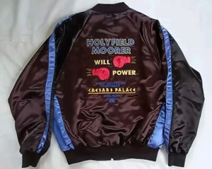 NEW WITH TAG CAESARS PALACE EXCLUSIVELY 1994 HOLYFIELD VS MOORER SATIN JACKET L - Picture 1 of 7